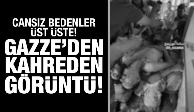 Gazze'den kahreden görüntü! Cansız bedenler üst üste...