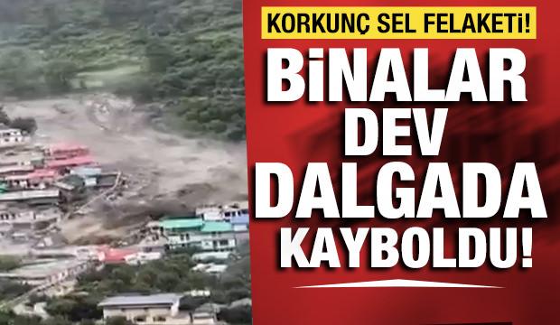 Hindistan'daki korkunç sel felaketi kamerada