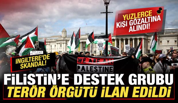 İngiltere'de kriz! Filistin'e destek grubu terör örgütü ilan edildi! Yüzlerce gözaltı var