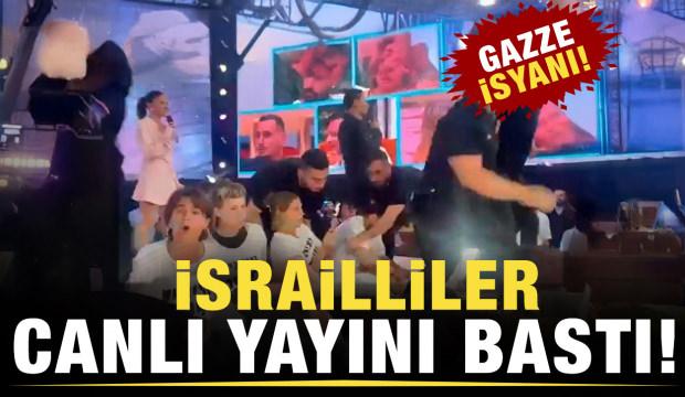 İsrail'de aktivistler canlı yayını bastı! Gazze'de ateşkes sloganları attılar