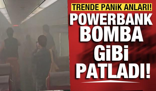 Powerbank tehlikesi kamerada! Trende yaşanan panik anları kamerada