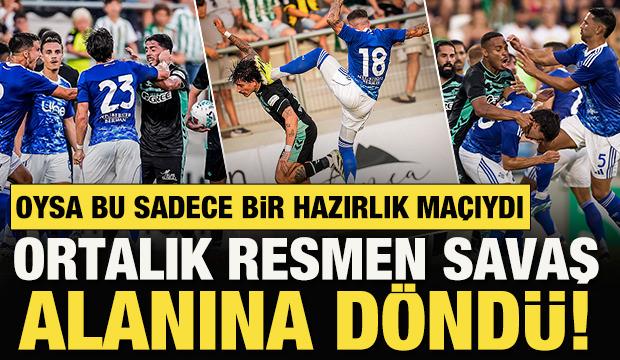 Real Betis - Como maçında ortalık savaş alanına döndü! Yumruklar tekmeler hepsi bir arada