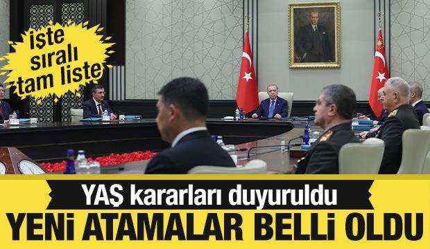 YAŞ kararları açıklandı! İşte alınan kararlar, atamalar, terfiler