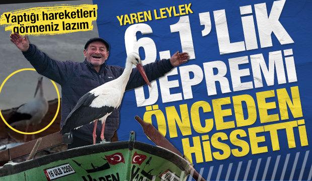 'Adem Amca'nın dostu Yaren Leylek depremi önceden hissetti