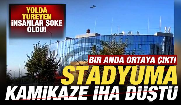 Bir anda ortaya çıktı! Savaşta şoke eden görüntüler! Stadyuma Kamikaze İHA düştü