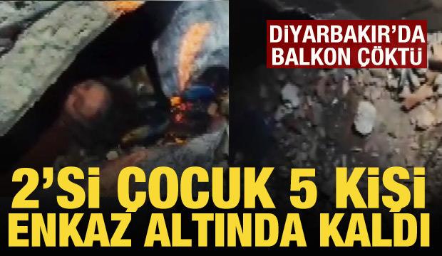 Diyarbakır'da bir evin balkonu çöktü: 2'si çocuk 5 yaralı