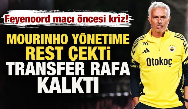 Feyenoord maçı öncesi kriz! Mourinho, yönetime rest çekti transfer rafa kalktı