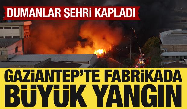 Gaziantep'te geri dönüşüm tesisinde büyük yangın
