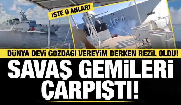 İki devasa gemi birbiriyle çarpıştı...