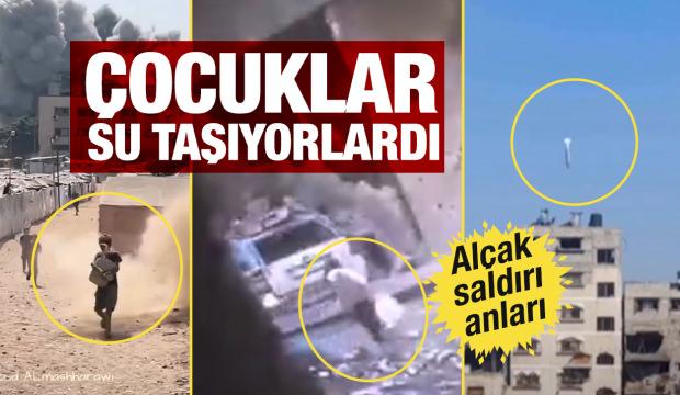 İsrail'in su taşıyan çocukları vurduğu anlar