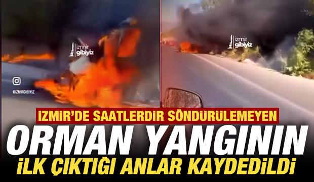 İzmir'deki orman yangının ilk çıktığı anlar saniye saniye kaydedildi!