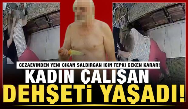 Kadın çalışana bıçaklı saldırının yeni görüntüleri ortaya çıktı! 