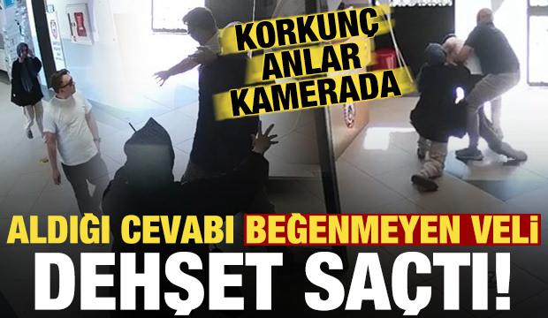 Aldığı cevabı beğenmeyen veli dehşet saçtı! Okuldaki korkunç anlar kamerada