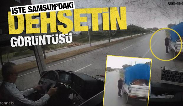 İşte Samsun'da 2 kişinin öldüğü otobüs kazasının görüntüleri