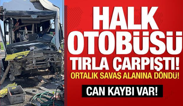Mardin'de halk otobüsü ile tır çarpıştı! Ölü ve yaralılar var!