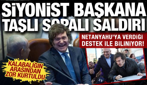 Siyonist İsrail destekçisi Arjantin Devlet Başkanı Milei'ye saldırı!