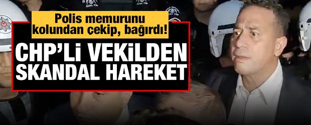 Ali Mahir Başarır'dan skandal hareket: Polis memurunu kolundan çekip, bağırdı!