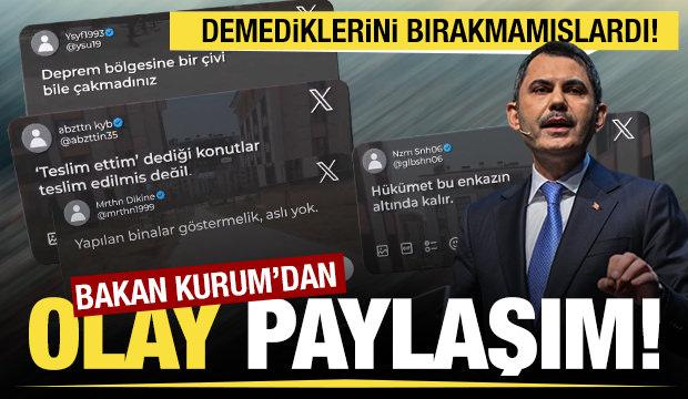 Bakan Murat Kurum'dan "Yapılan binalar göstermelik aslı yok" yorumuna müthiş cevap