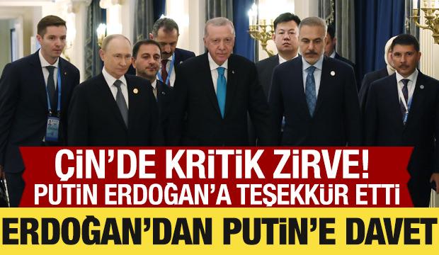 Cumhurbaşkanı Erdoğan Çin'de Putin ile görüştü