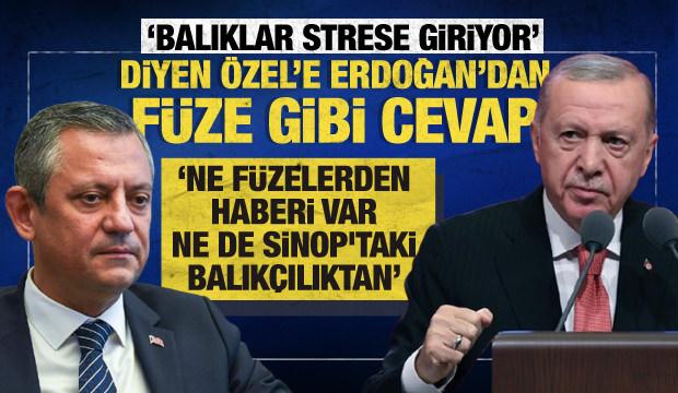 Cumhurbaşkanı Erdoğan'dan Özgür Özel'e füze testi cevabı!