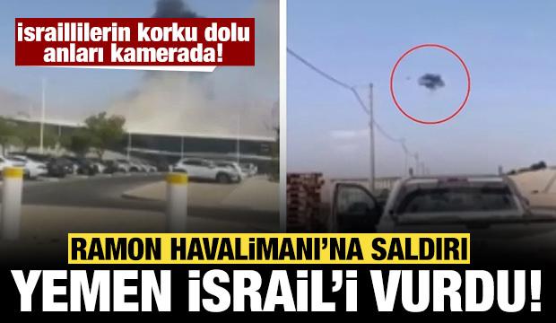 Husiler İsrail'i vurdu: İsraillilerin korku dolu anları kamerada!