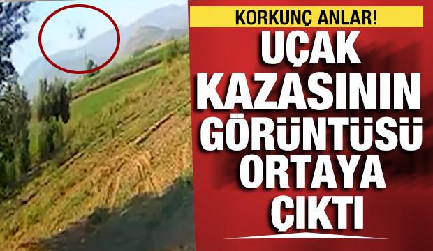 İzmir'de eğitim uçağının tarlaya düştüğü anlar ortaya çıktı
