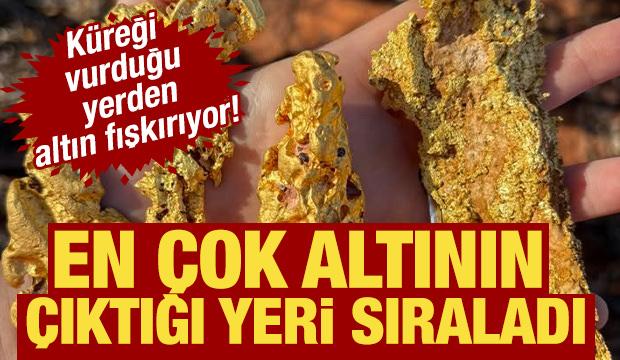 Küreği vurduğu yerden altın fışkırıyor! En çok altının çıktığı yeri sıraladı