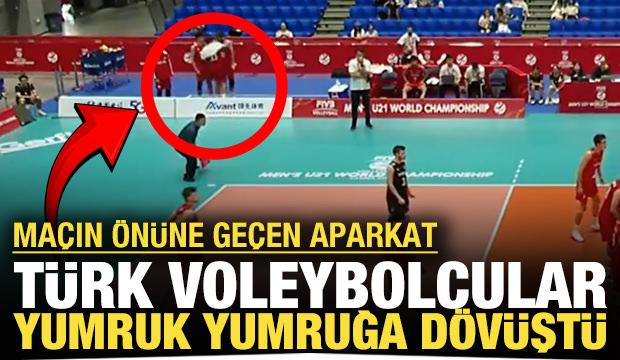Türk voleybolcular yumruk yumruğa dövüştü: Maçın önüne geçen aparkat