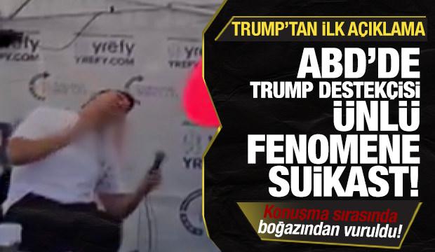 ABD'yi ayağa kaldıran suikast! Ünlü fenomen boğazından vuruldu! Trump'tan açıklama