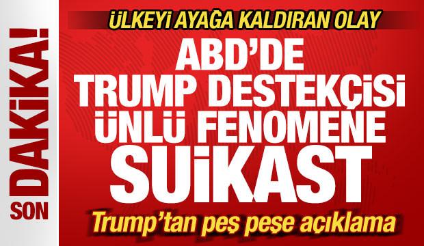 ABD'yi ayağa kaldıran suikast! Ünlü fenomen boğazından vuruldu! Trump'tan açıklama