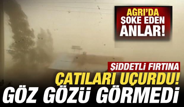 Ağrı'dan şoke eden görüntüler! Şiddetli fırtına çatıları uçurdu! Göz gözü görmedi