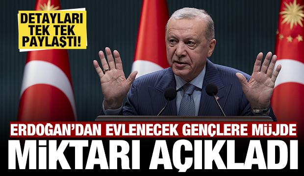 Cumhurbaşkanı Erdoğan'dan evlenecek gençlere büyük müjde: Destek miktarını açıkladı!