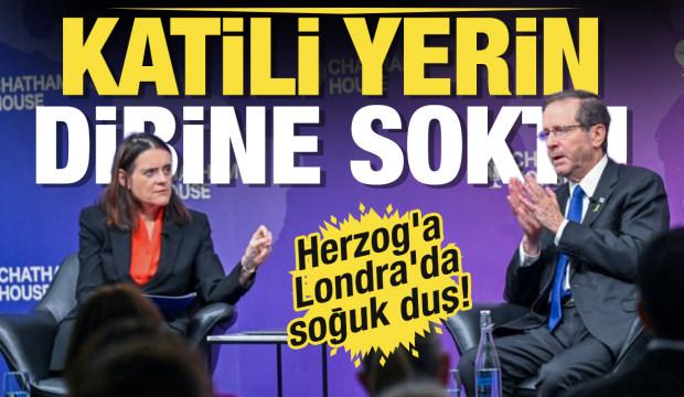 İsrail Cumhurbaşkanı Herzog'a Londra'da soğuk duş! Sunucu yerin dibine soktu!