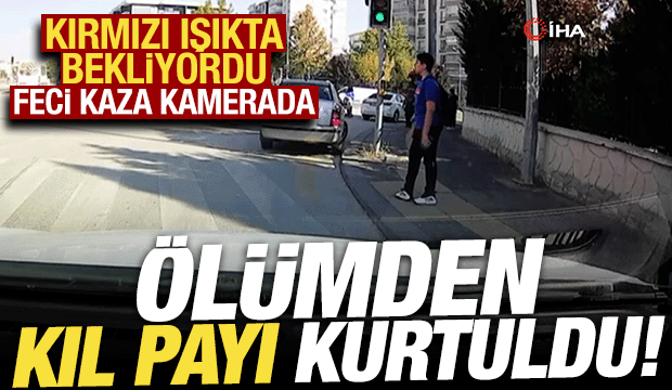 Yaya geçidinde bekleyen öğrenci ölümden kıl payı kurtuldu