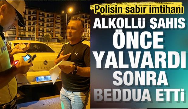 Alkollü şekilde araç kullanan sürücü ceza yazılınca polise beddua etti...