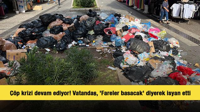 Buca'da çöp krizi devam ediyor! Vatandaş, 'Fareler basacak' diyerek isyan etti