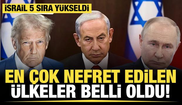 Dünyanın en çok nefret edilen ülkeleri belli oldu! İsrail 5 sıra yükseldi