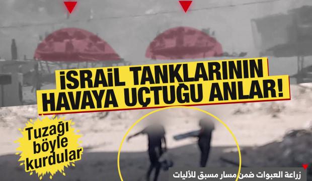 İsrail tanklarının havaya uçtuğu anlar! Pusuya böyle düşürüldü