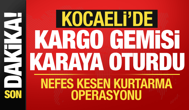 Kocaeli’de kargo gemisi karaya oturdu! Mürettebat için harekete geçildi