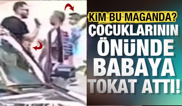 Maganda çocuklarını okula götüren babaya tokat attı
