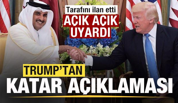 Trump'tan son dakika Katar açıklaması! Tarafını ilan etti, açık açık uyardı
