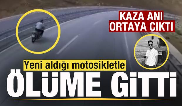 Yeni aldığı motosikletle ölüme gitti! Kaza anı ortaya çıktı