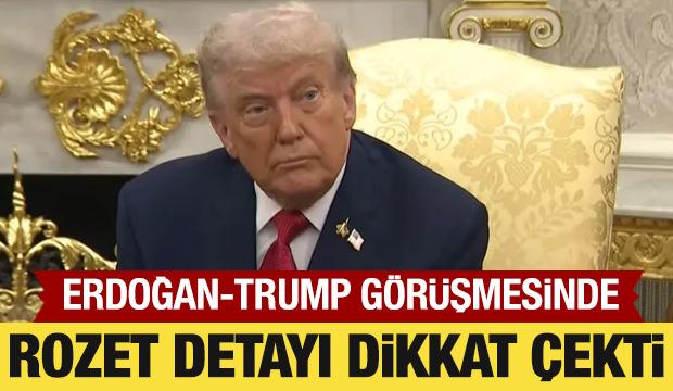 Erdoğan ile görüşen Trump'ın yakasına taktığı rozet dikkat çekti!