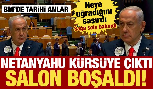 Netanyahu BM'de kürsüye çıktı, salon boşaldı! Tek tek terk ettiler