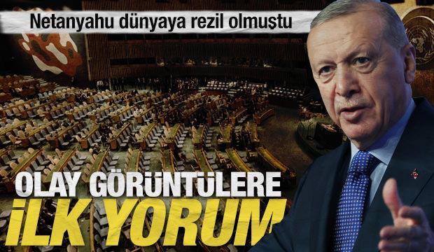 Netanyahu dünyaya rezil olmuştu: Cumhurbaşkanı Erdoğan'dan olay görüntülere ilk yorum