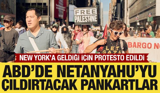 New York'ta binlerce kişi Netanyahu'yu protesto etmek için sokaklara döküldü