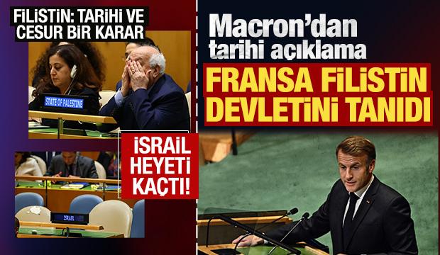 Son Dakika... Macron BM'de duyurdu: Filistin devletini tanıyoruz!