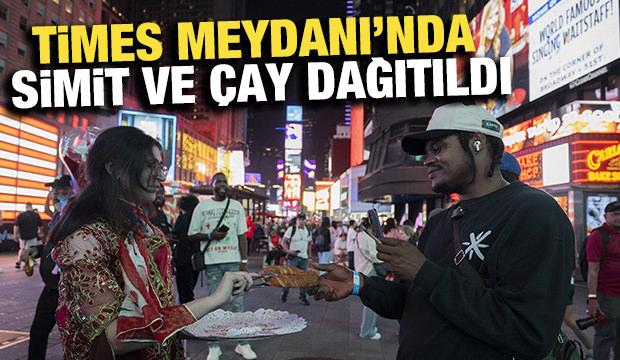Türk simidi ve çayı, "Anadoludakiler" projesiyle Times Meydanı'na taşındı
