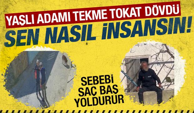 Yaşlı adamı, ‘köpeklerimi sen mi şikayet ettin’ diyerek tekme tokat dövdü