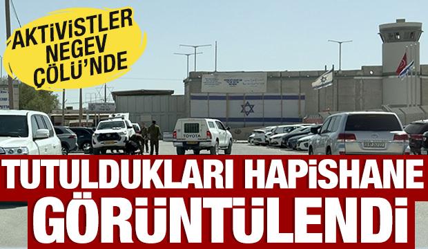 Aktivistlerin tutulduğu Negev Çölü'ndeki hapishane görüntülendi